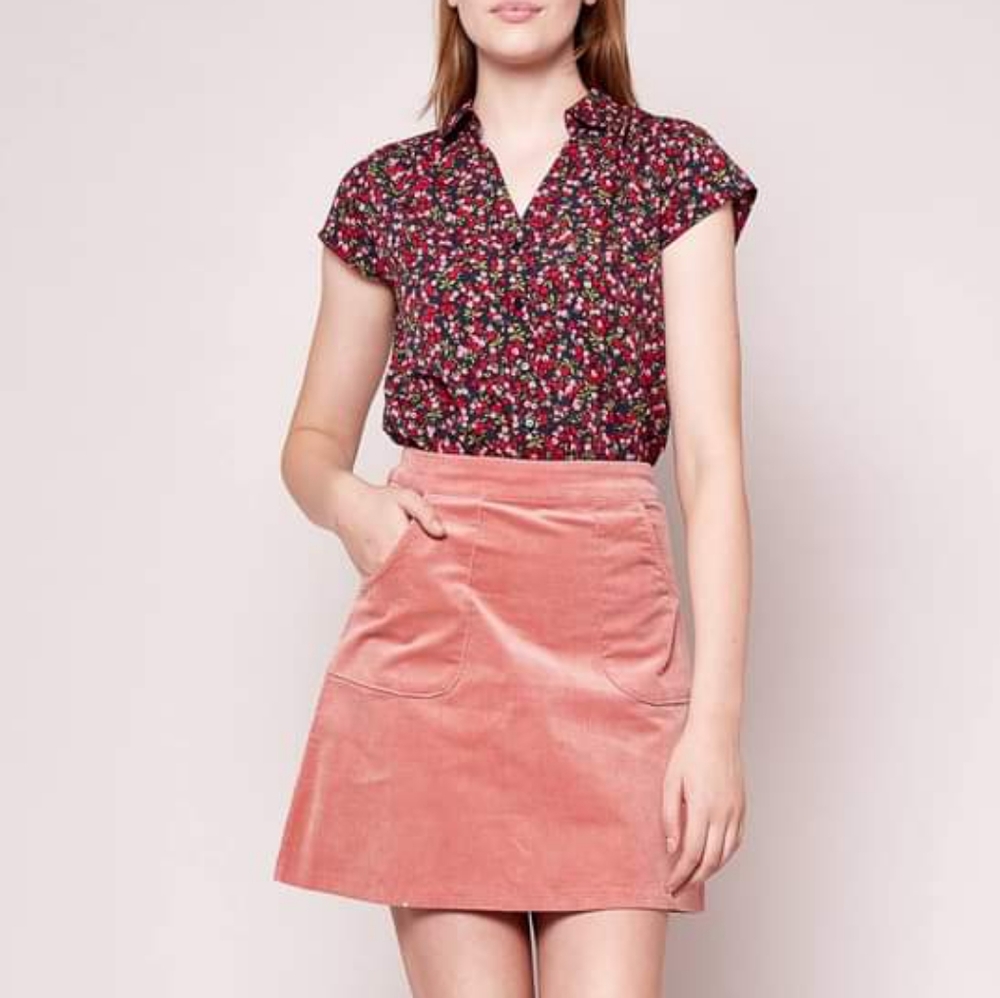 PRINCESS HIGHWAY Autumn Pink Cord Corduroy High Waisted A-line Mini Skirt - Picture 2 of 10